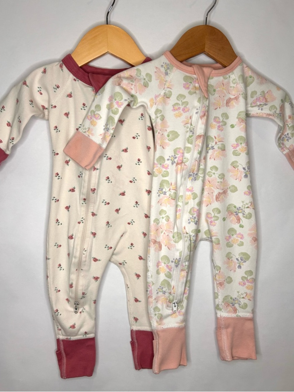 Sapling Organic Cotton Sleepers Bundle (2) 0–6M | Baby Girl Floral